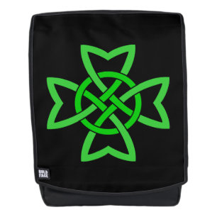 Intricate Looped Vivid Green Irish Celtic Knot Backpack