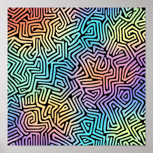 Intricate Luminous Tessellation Wallpaper Poster (Front)