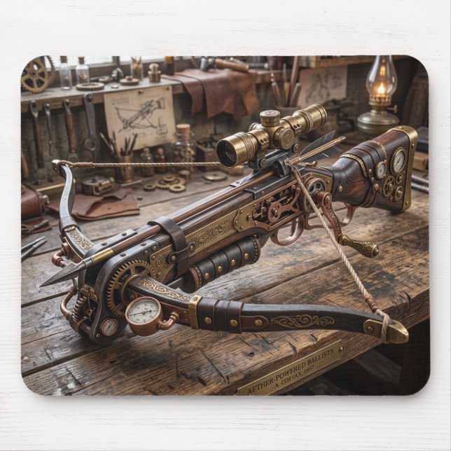 Intricate Mediaeval Crossbow Mouse Pad (Front)