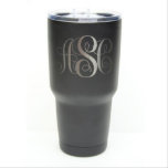 Intricate Monogram 30 oz. Stainless Steel Tumbler<br><div class="desc">Monogram 3 Letters - 30 oz - Stainless Steel Tumbler with a Clear Lid - Choice of Colours and Letters - Personalised Custom Engraved - Birthday,  Anniversary,  Bridesmaid,  Groomsmen,  Bridal Party Gift. •	*Laser Engraved Not a Vinyl Decal*</div>