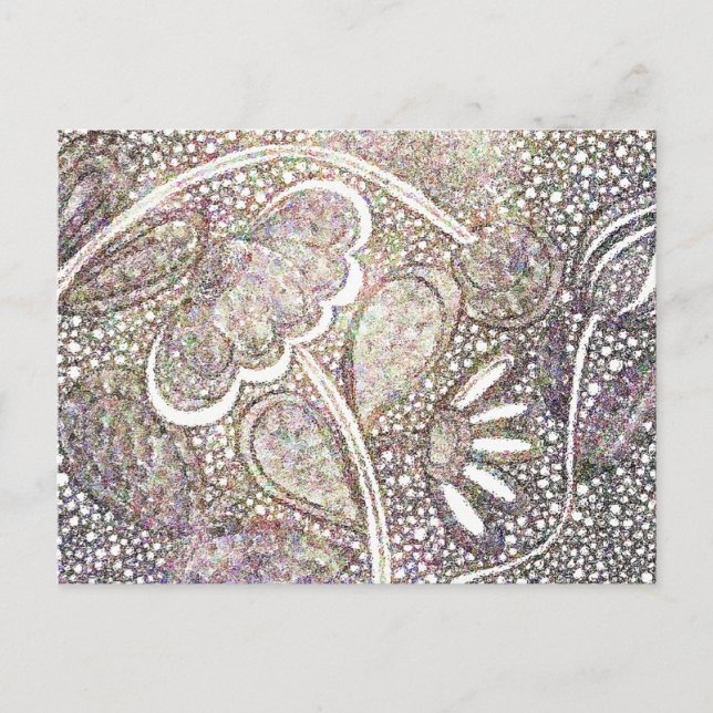 Intricate Mosaic Floral Design Postcard (Front)