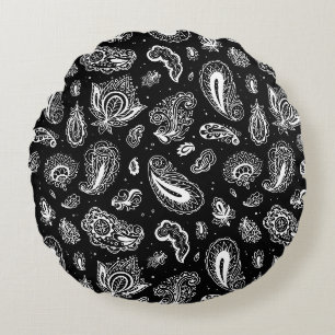Intricate Paisley & Ornamental Floral Pattern Round Cushion