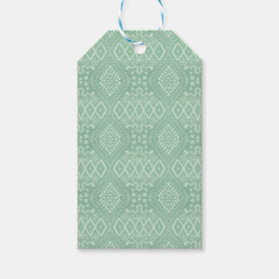 INTRICATE PASTEL GREEN PATTERNS GIFT TAGS