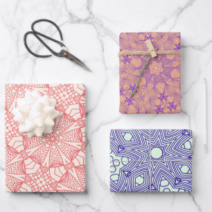 Intricate pattern wrapping paper sheet