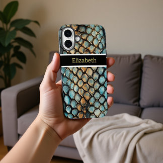 Intricate patterns of a venomous snake's skin iPhone 16 plus case