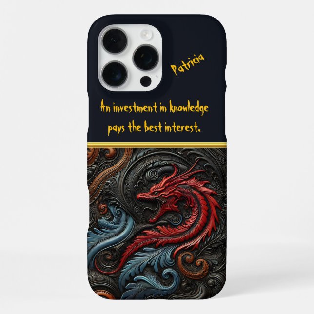 Intricate Red Dragon Design With Swirling Patterns iPhone Case (Back)