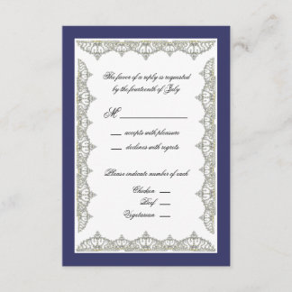 Intricate Royal Tiara Border Wedding Response Card