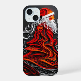 Intricate Santa Paper Cut iPhone 15 Case