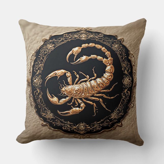 Intricate Scorpion Design with Ornate Accents Cushion (Front)