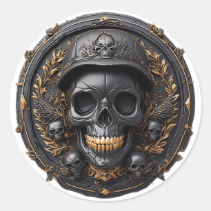 Intricate Skull Design Classic Round Sticker