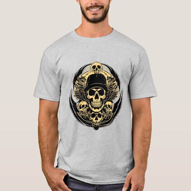 Intricate Skull Design T-Shirt (Front)