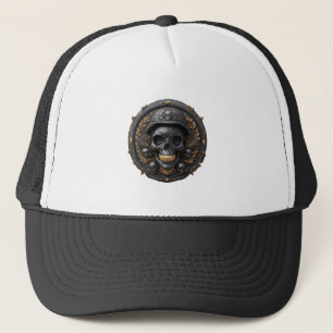 Intricate Skull Design Trucker Hat