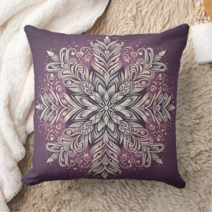 Intricate Snowflake Design Cushion