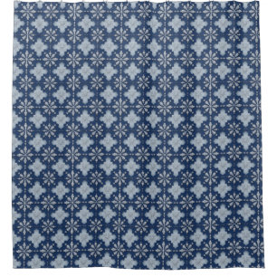 Intricate Snowflake Pattern Shower Curtain