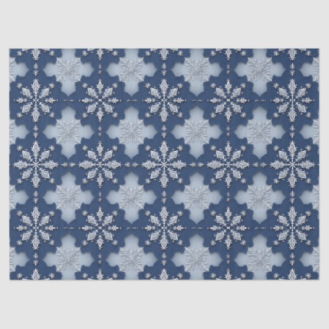 Intricate Snowflake Pattern Tissue Paper (Front)