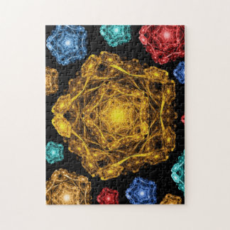 Intricate Snowflakes in the Shape of Pentagons Jigsaw Puzzle