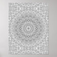Intricate Square Spiral Kaleidoscope Mandala Art