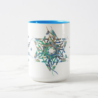 Intricate Star of David Brush-Pen Art Mug