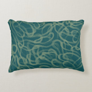 Intricate stippled texture, turquoise abstract pat decorative cushion