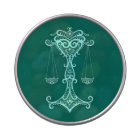 Intricate Teal Blue Libra Zodiac