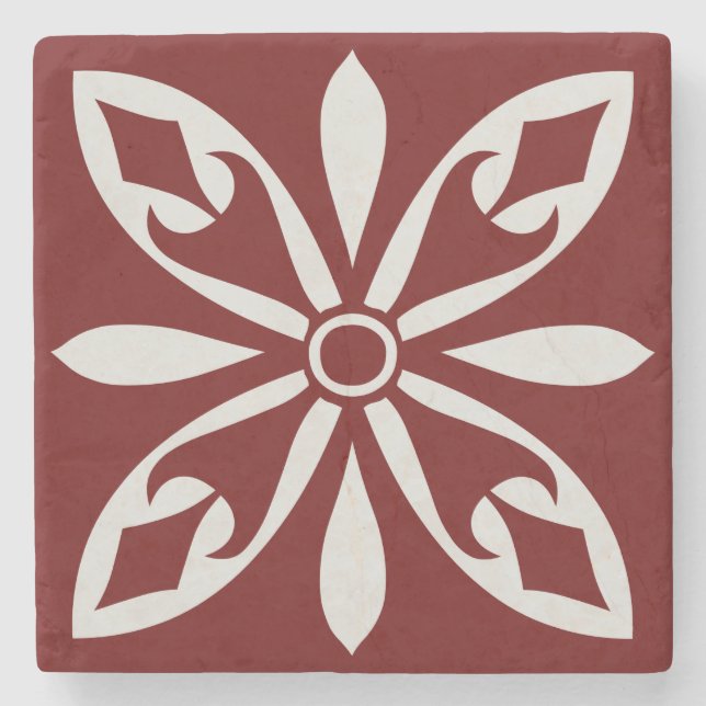 INTRICATE TILE PATTERN STONE COASTER (Front)
