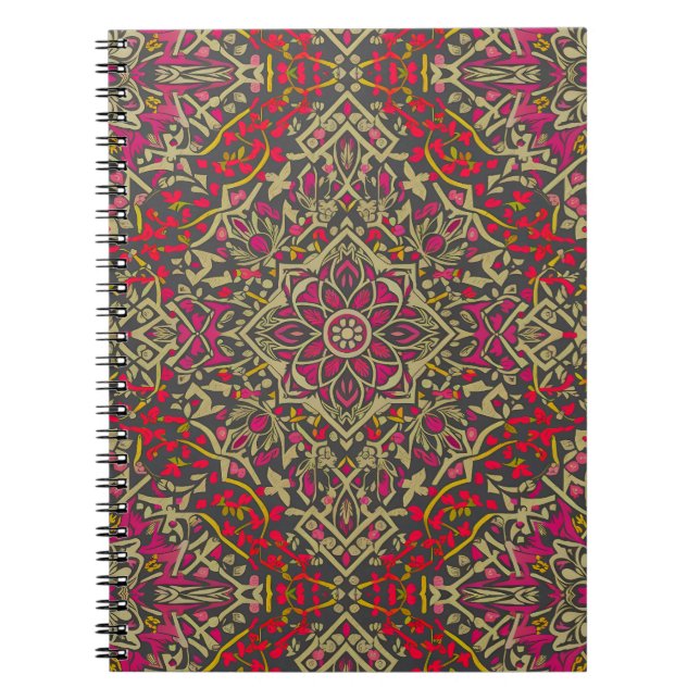 Intricate, Traditional Oriental Rug Motif Design Notebook (Front)