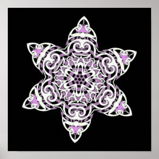 Intricate tribal snowflake poster