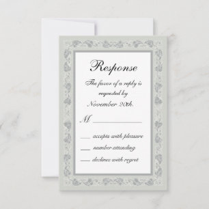 Intricate Vines on Grey RSVP Card
