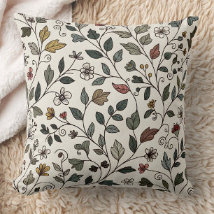 Intricate Whimsical Floral Garden Cushion