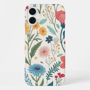 INTRICATE WILDFLOWER PRINTS iPhone 16 PLUS CASE