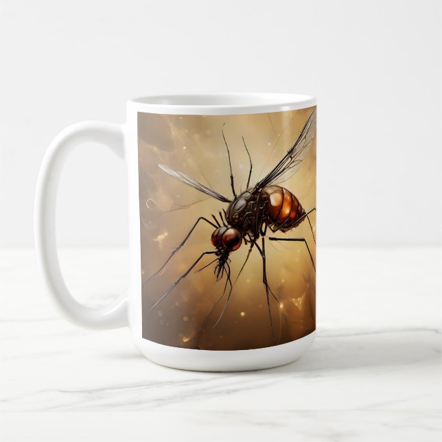 Intricate Wings: The Mosquito Fractal Art Coffee Mug (Left)