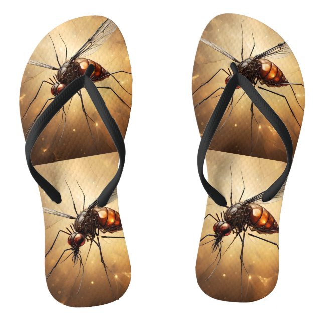 Intricate Wings: The Mosquito Fractal Art Jandals (Footbed)
