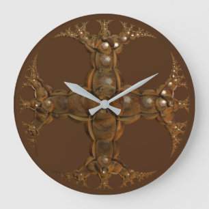 Intricate Woodcarved Geometric Artisan Decorative  Large Clock