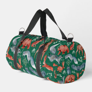  Intricate woodland animals pattern Duffle Bag
