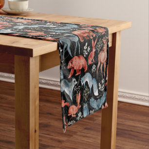 Intricate woodland animals pattern Short Table Runner
