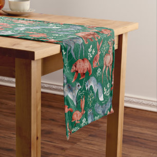 Intricate woodland animals pattern Short Table Runner