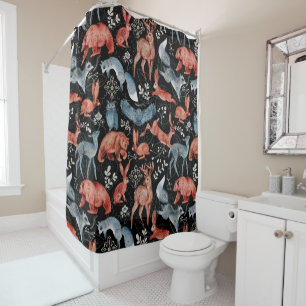 Intricate woodland animals pattern Shower Curtain