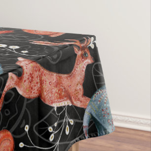 Intricate woodland animals pattern Tablecloth