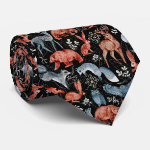  Intricate woodland animals pattern Tie