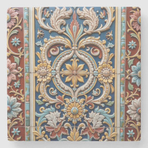 Intricately Carved Stone Panel Coaster