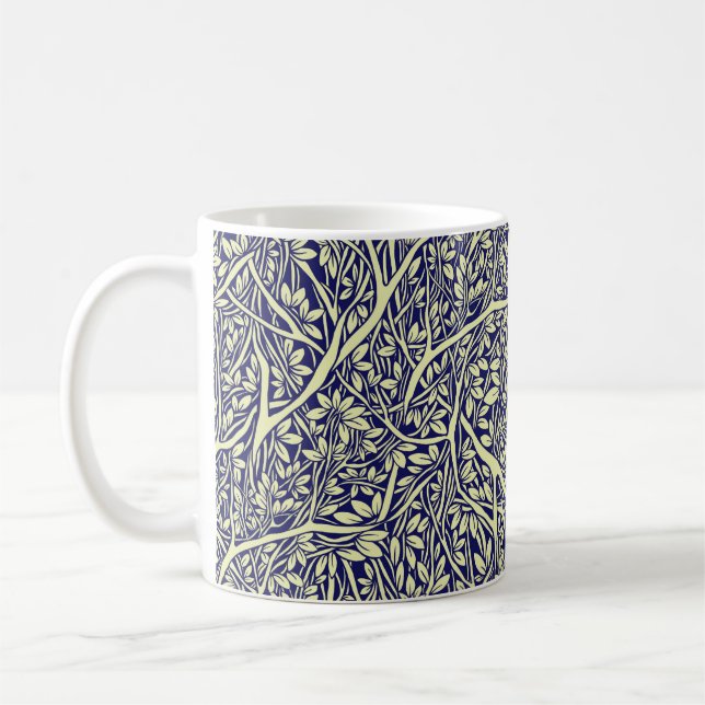 Intricately interwoven tree branches - vintage sea coffee mug (Left)