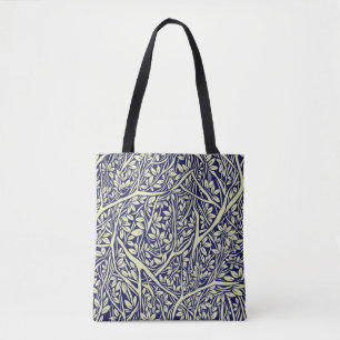 Intricately interwoven tree branches - vintage sea tote bag