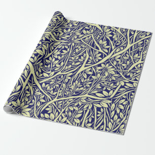 Intricately interwoven tree branches - vintage sea wrapping paper