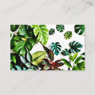 intricately patterned leaves business card