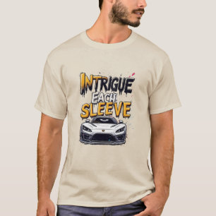 🔥 Intrigue Each Sleeve Bold Street Racing Car  T-Shirt