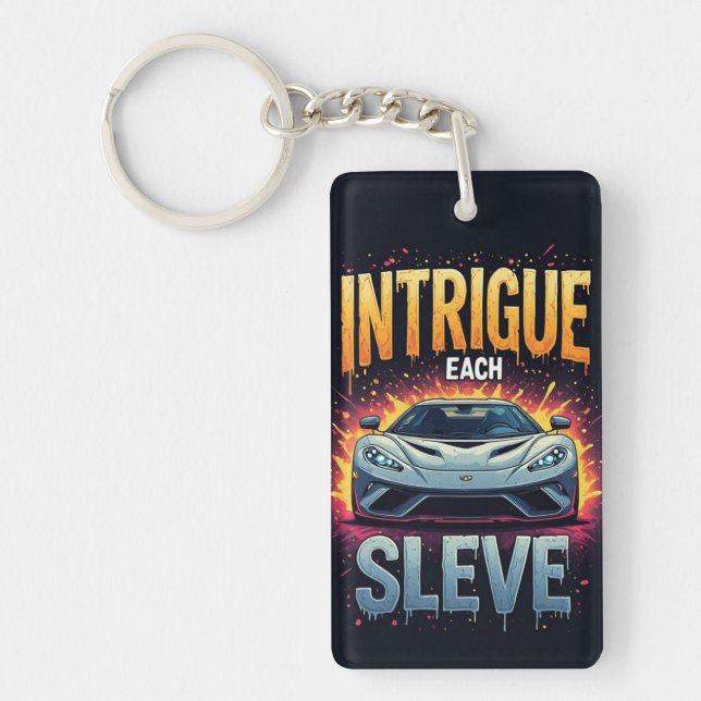 🏎️ Intrigue Each Sleeve Sports Car Comic Energy Key Ring (Front)