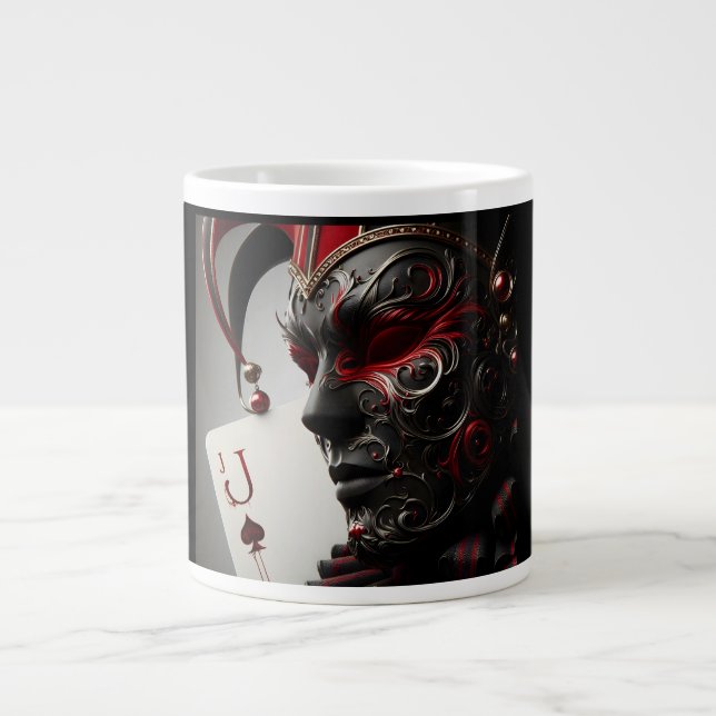 Intriguing Jack of Spades Mask Coffee Mug | Harleq (Front)