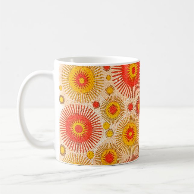 Intriguing modern abstract design with floral and  coffee mug (Left)