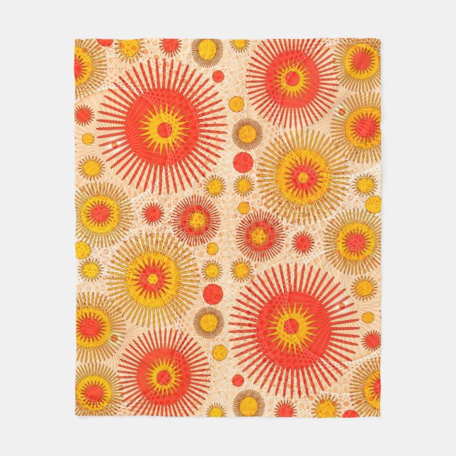 Intriguing modern abstract design with floral and  fleece blanket (Front)