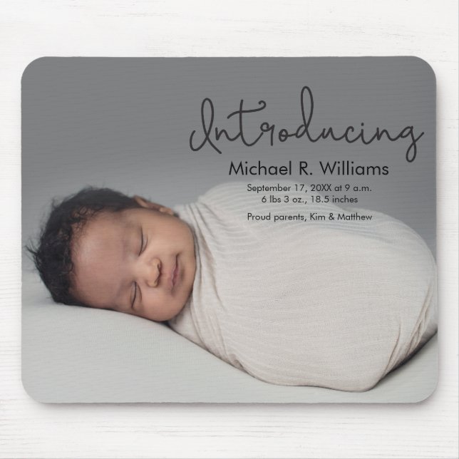 Introducing Baby Announcement Mouse Pad (Front)
